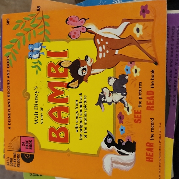 1966 Walt Disney Story of Bambi See/Hear/Read Book and Record